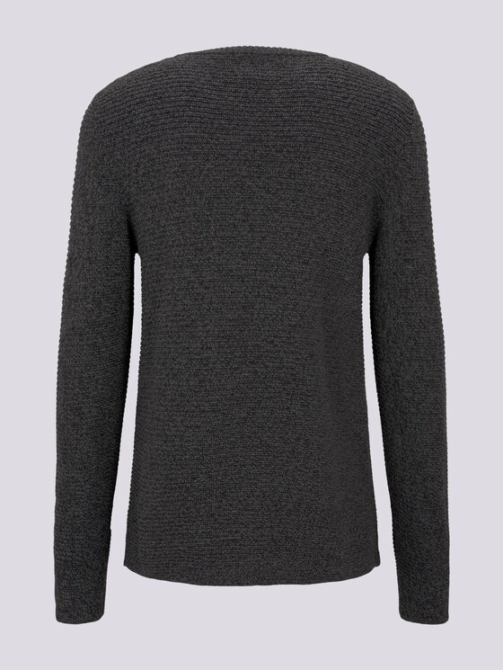 Trui met gebreid patroon - Mannen - black anthra grey mouline Trui met gebreid patroon - Mannen - black anthra grey mouline - 8 - TOM TAILOR