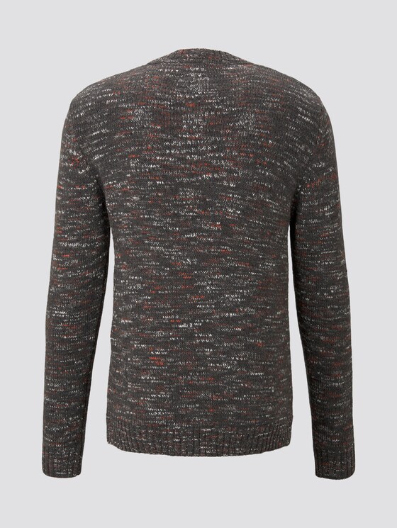 Pullover mit Zopfmuster - Männer - dark grey space dye Pullover mit Zopfmuster - Männer - dark grey space dye - 8 - TOM TAILOR