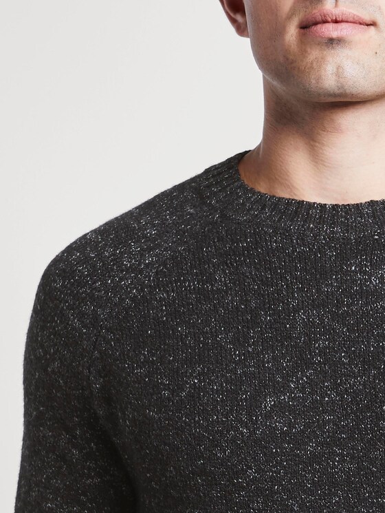 Trui met ronde hals - Mannen - black grey knitted structure Trui met ronde hals - Mannen - black grey knitted structure - 9 - TOM TAILOR