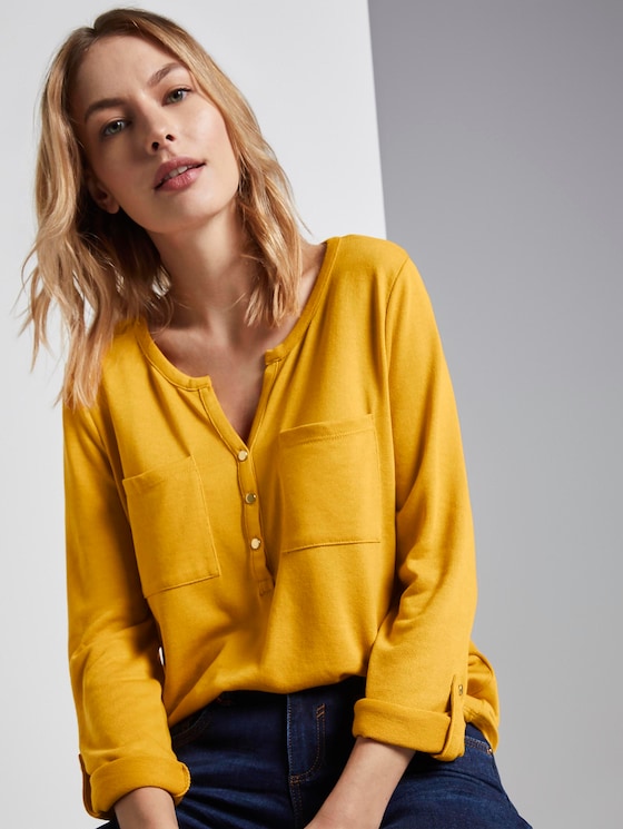 Shirt mit Henley-Ausschnitt - Frauen - Merigold Yellow Shirt mit Henley-Ausschnitt - Frauen - Merigold Yellow - 5 - TOM TAILOR