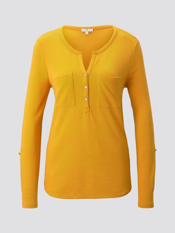 Shirt mit Henley-Ausschnitt - Frauen - Merigold Yellow Shirt mit Henley-Ausschnitt - Frauen - Merigold Yellow - 7 - TOM TAILOR