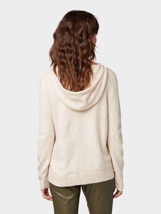 Hoody with drawstring - Women - Light Grey Melange Hoody with drawstring - Women - Light Grey Melange - 2 - TOM TAILOR