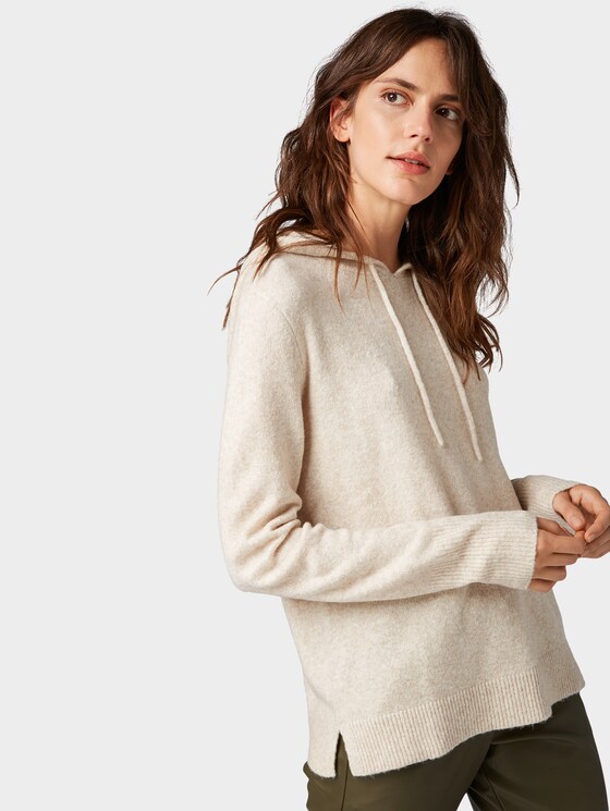 Hoody with drawstring - Women - Light Grey Melange Hoody with drawstring - Women - Light Grey Melange - 5 - TOM TAILOR