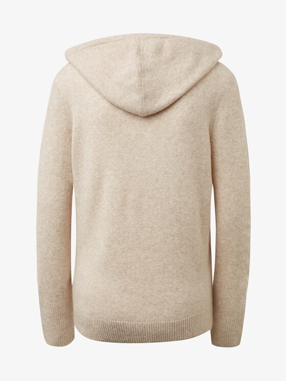 Hoody with drawstring - Women - Light Grey Melange Hoody with drawstring - Women - Light Grey Melange - 8 - TOM TAILOR
