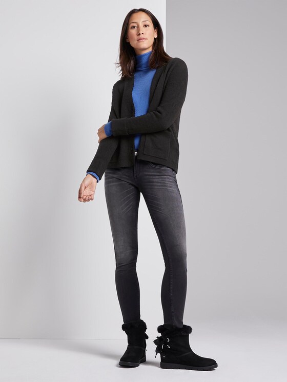 Gebreid jack in boucle-look - Vrouwen - Deep Black Gebreid jack in boucle-look - Vrouwen - Deep Black - 3 - TOM TAILOR