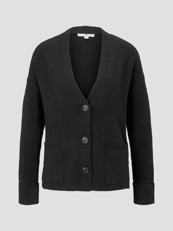 Gebreid jack in boucle-look - Vrouwen - Deep Black Gebreid jack in boucle-look - Vrouwen - Deep Black - 7 - TOM TAILOR