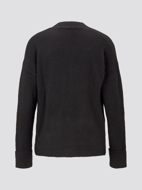 Gebreid jack in boucle-look - Vrouwen - Deep Black Gebreid jack in boucle-look - Vrouwen - Deep Black - 8 - TOM TAILOR