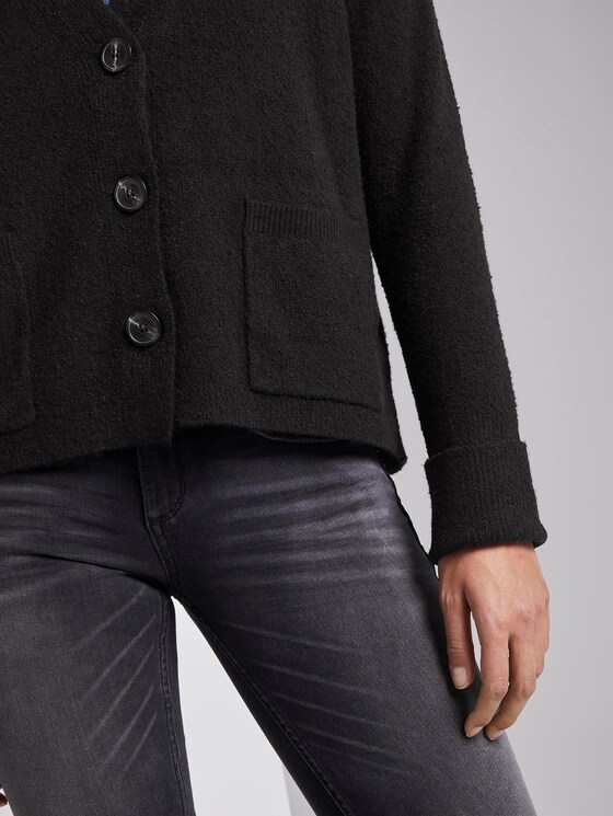 Gebreid jack in boucle-look - Vrouwen - Deep Black Gebreid jack in boucle-look - Vrouwen - Deep Black - 9 - TOM TAILOR