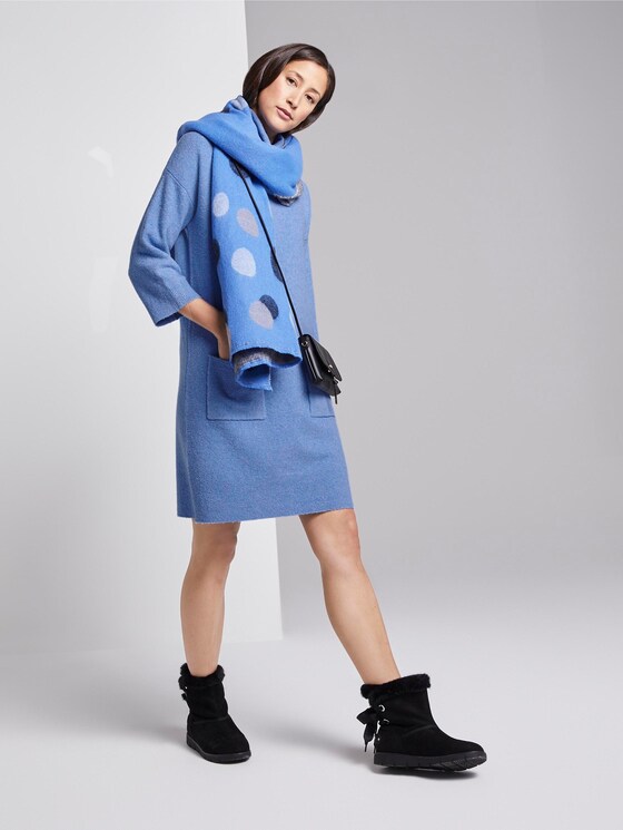 Strickkleid in Boucle-Optik - Frauen - sea blue melange Strickkleid in Boucle-Optik - Frauen - sea blue melange - 3 - TOM TAILOR