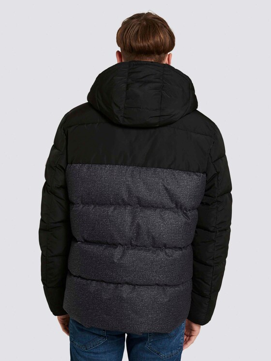 Puffer jacket with hood - Men - grey check print Puffer jacket with hood - Men - grey check print - 2 - TOM TAILOR Denim