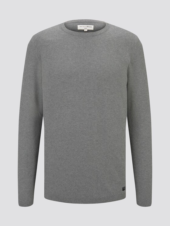 Gebreide trui met een fijne structuur - Mannen - Heather Grey Melange Gebreide trui met een fijne structuur - Mannen - Heather Grey Melange - 7 - TOM TAILOR Denim