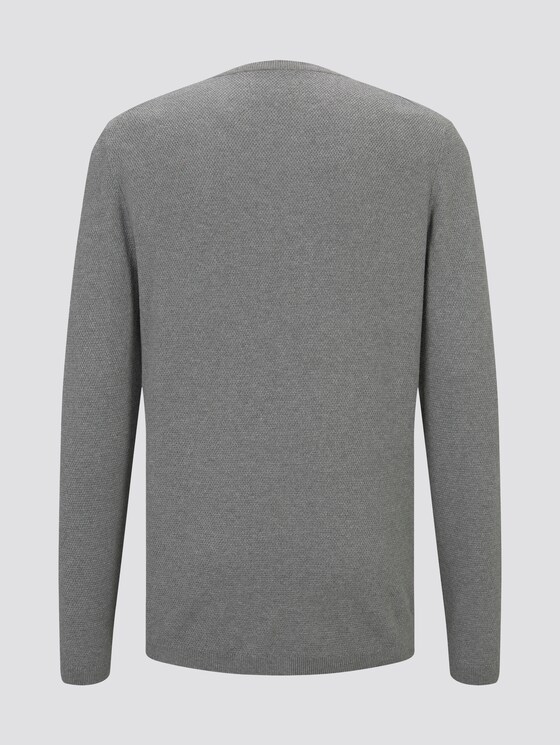 Gebreide trui met een fijne structuur - Mannen - Heather Grey Melange Gebreide trui met een fijne structuur - Mannen - Heather Grey Melange - 8 - TOM TAILOR Denim