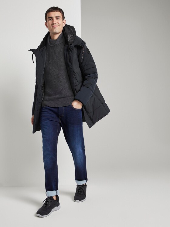 Strukturierter Hoodie - Männer - black mouline structure Strukturierter Hoodie - Männer - black mouline structure - 3 - TOM TAILOR