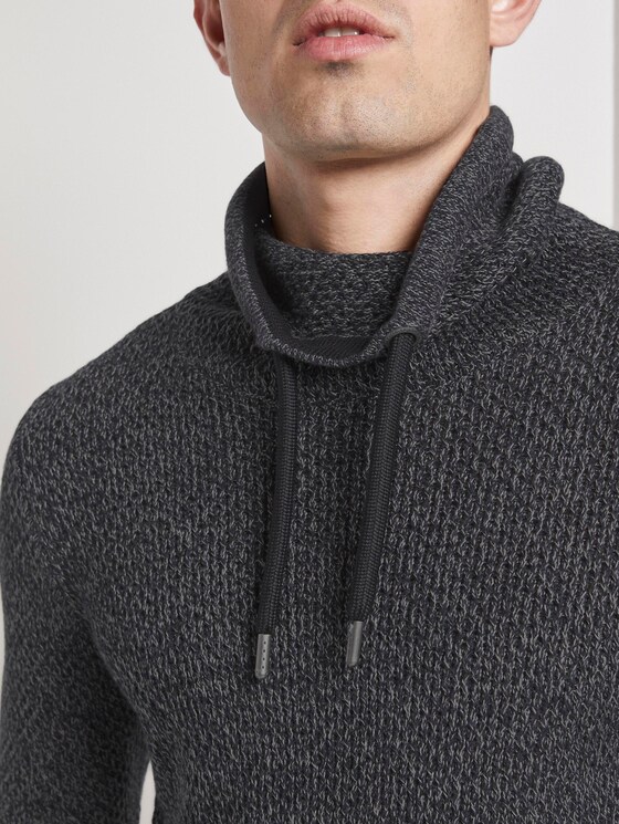 Strukturierter Hoodie - Männer - black mouline structure Strukturierter Hoodie - Männer - black mouline structure - 9 - TOM TAILOR