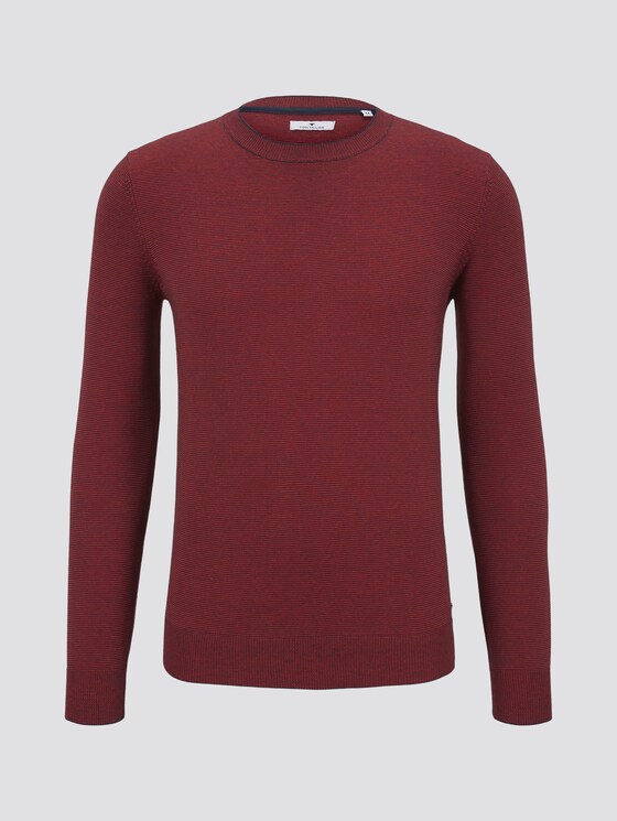 gestreifter Pullover - Männer - red fine stripe gestreifter Pullover - Männer - red fine stripe - 7 - TOM TAILOR