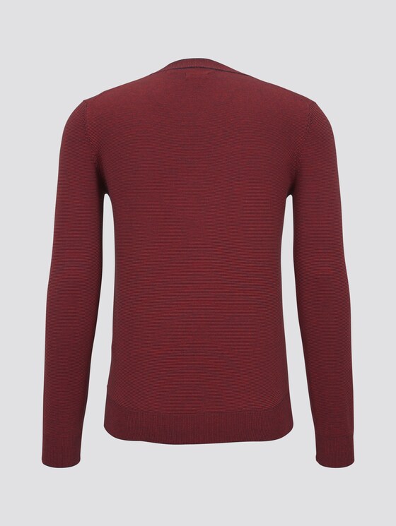 gestreifter Pullover - Männer - red fine stripe gestreifter Pullover - Männer - red fine stripe - 8 - TOM TAILOR