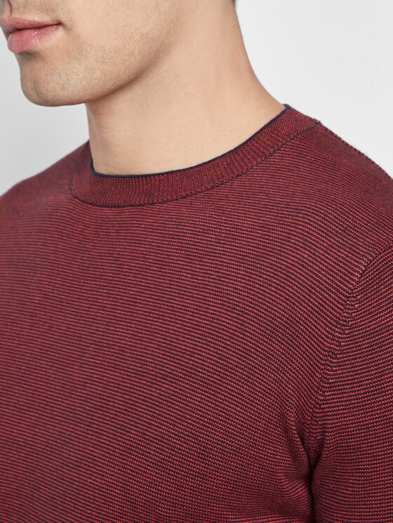 gestreifter Pullover - Männer - red fine stripe gestreifter Pullover - Männer - red fine stripe - 9 - TOM TAILOR