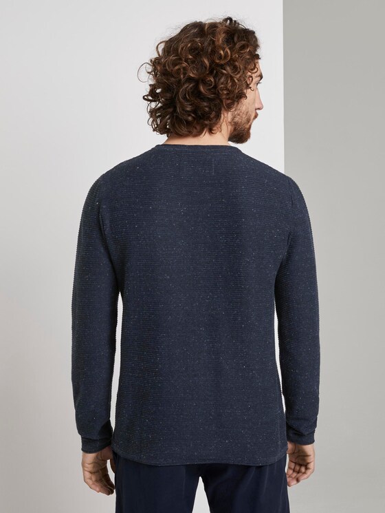 Strukturiertes Sweatshirt - Männer - navy grey heather melange Strukturiertes Sweatshirt - Männer - navy grey heather melange - 2 - TOM TAILOR