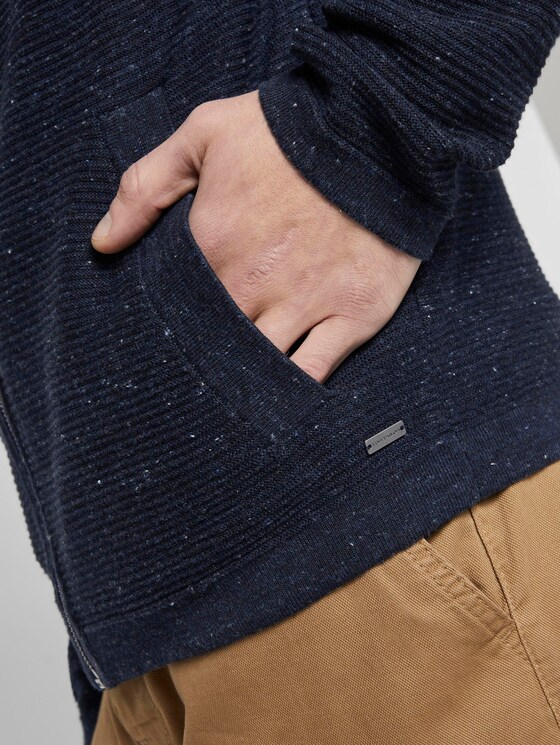 Strukturierter Cardigan - Männer - navy grey heather melange Strukturierter Cardigan - Männer - navy grey heather melange - 10 - TOM TAILOR