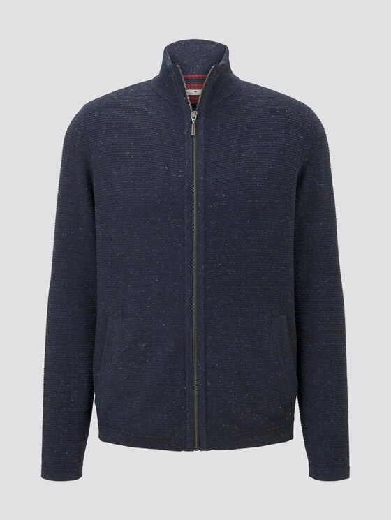 Strukturierter Cardigan - Männer - navy grey heather melange Strukturierter Cardigan - Männer - navy grey heather melange - 7 - TOM TAILOR