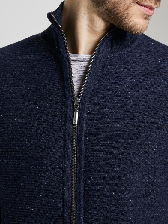 Strukturierter Cardigan - Männer - navy grey heather melange Strukturierter Cardigan - Männer - navy grey heather melange - 9 - TOM TAILOR