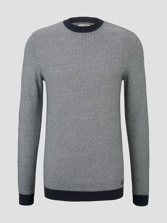 Pullover in Jacquard Optik - Männer - blue two toned jacquard Pullover in Jacquard Optik - Männer - blue two toned jacquard - 7 - TOM TAILOR Denim