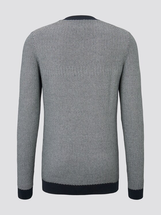 Pullover in Jacquard Optik - Männer - blue two toned jacquard Pullover in Jacquard Optik - Männer - blue two toned jacquard - 8 - TOM TAILOR Denim