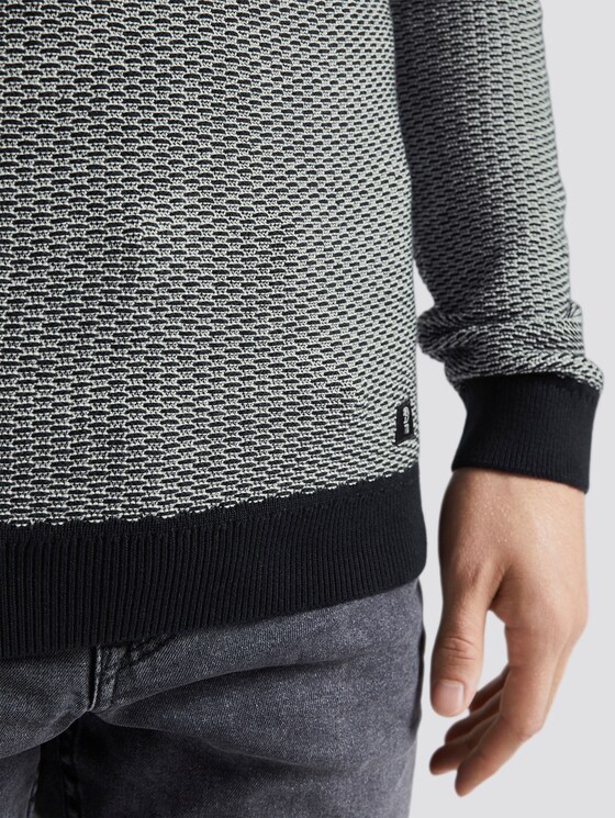 Pullover in Jacquard Optik - Männer - blue two toned jacquard Pullover in Jacquard Optik - Männer - blue two toned jacquard - 9 - TOM TAILOR Denim