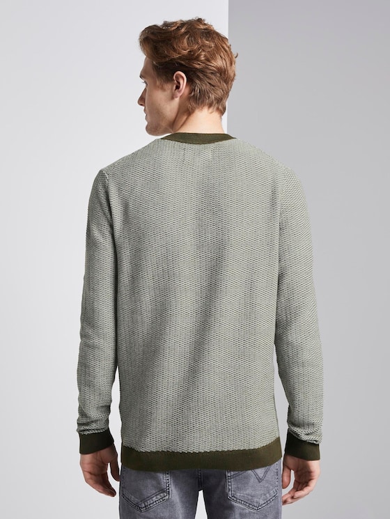 Pullover in Jacquard Optik - Männer - khaki two toned jacquard Pullover in Jacquard Optik - Männer - khaki two toned jacquard - 2 - TOM TAILOR Denim