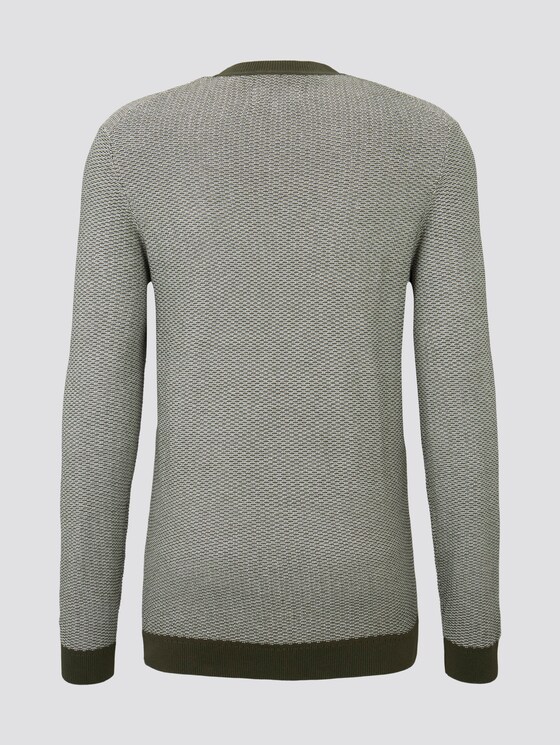 Pullover in Jacquard Optik - Männer - khaki two toned jacquard Pullover in Jacquard Optik - Männer - khaki two toned jacquard - 8 - TOM TAILOR Denim