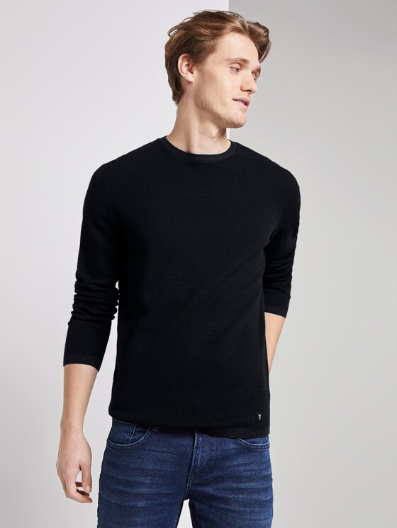 strukturierter Pullover - Männer - blue striped structure strukturierter Pullover - Männer - blue striped structure - 5 - TOM TAILOR Denim