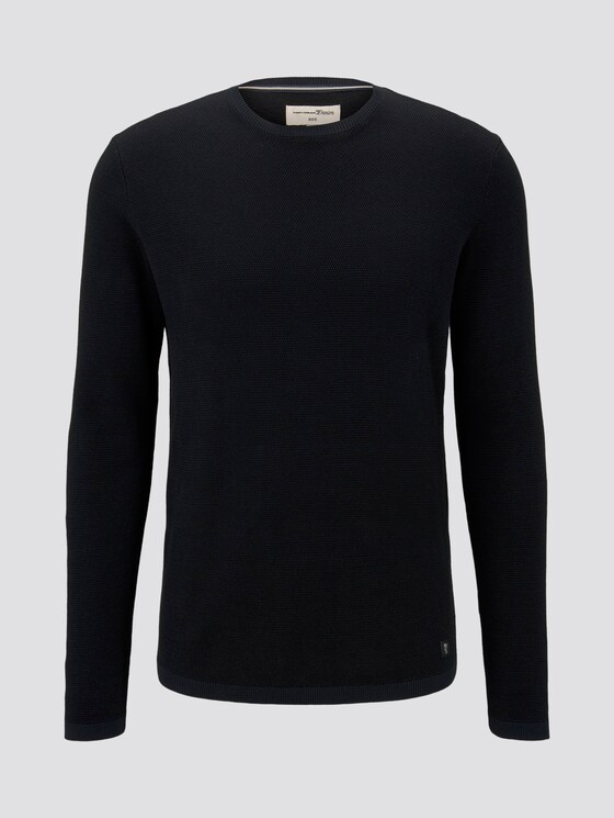 strukturierter Pullover - Männer - blue striped structure strukturierter Pullover - Männer - blue striped structure - 7 - TOM TAILOR Denim