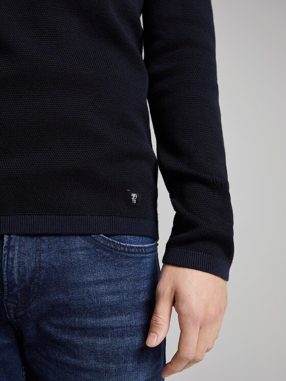 strukturierter Pullover - Männer - blue striped structure strukturierter Pullover - Männer - blue striped structure - 9 - TOM TAILOR Denim