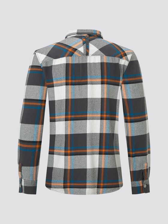 Flanellhemd - Männer - grey white big check Flanellhemd - Männer - grey white big check - 8 - TOM TAILOR