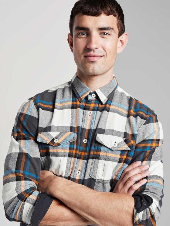 Flanellhemd - Männer - grey white big check Flanellhemd - Männer - grey white big check - 9 - TOM TAILOR