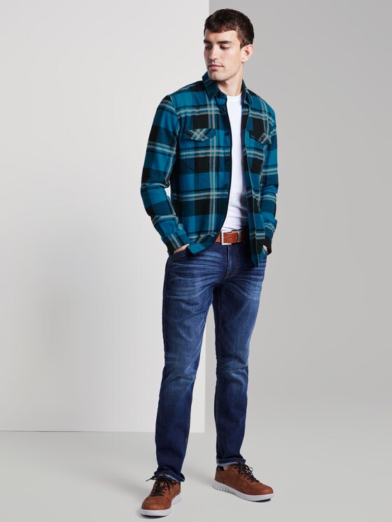 Flannel shirt - Men - blue black big check Flannel shirt - Men - blue black big check - 3 - TOM TAILOR