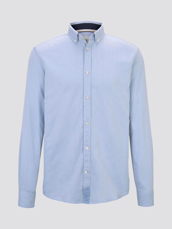 Overhemd in twill-look - Mannen - light blue herringbone struct Overhemd in twill-look - Mannen - light blue herringbone struct - 7 - TOM TAILOR