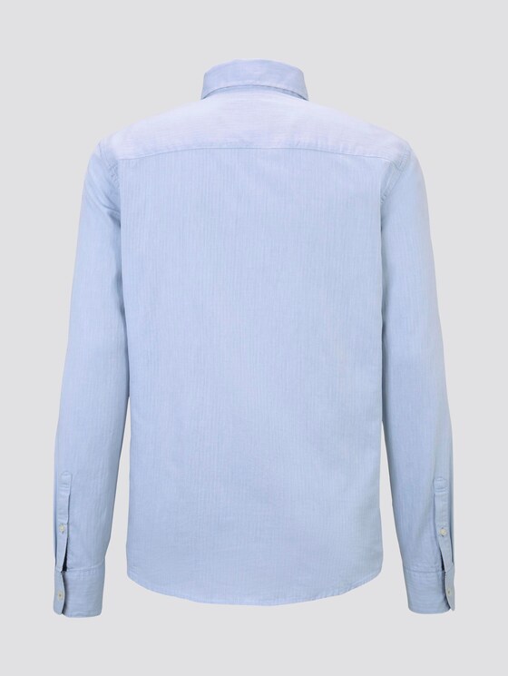 Overhemd in twill-look - Mannen - light blue herringbone struct Overhemd in twill-look - Mannen - light blue herringbone struct - 8 - TOM TAILOR