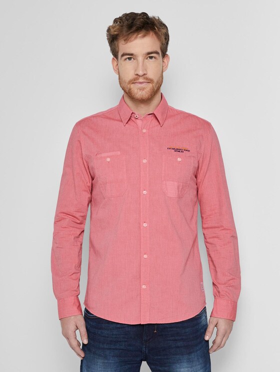 Chambray Hemd - Männer - red honeycomb chambray Chambray Hemd - Männer - red honeycomb chambray - 1 - TOM TAILOR