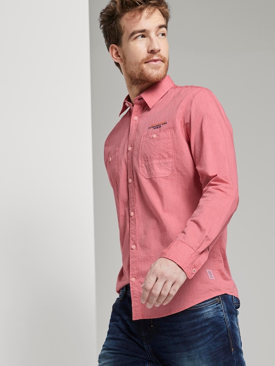 Chambray Hemd - Männer - red honeycomb chambray Chambray Hemd - Männer - red honeycomb chambray - 5 - TOM TAILOR