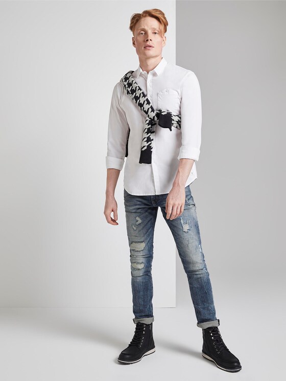 Hemd mit Stretchanteil - Männer - White Hemd mit Stretchanteil - Männer - White - 3 - TOM TAILOR Denim