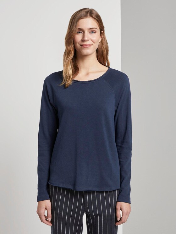 Jersey Langarmshirt - Frauen - Real Navy Blue Jersey Langarmshirt - Frauen - Real Navy Blue - 1 - TOM TAILOR Denim