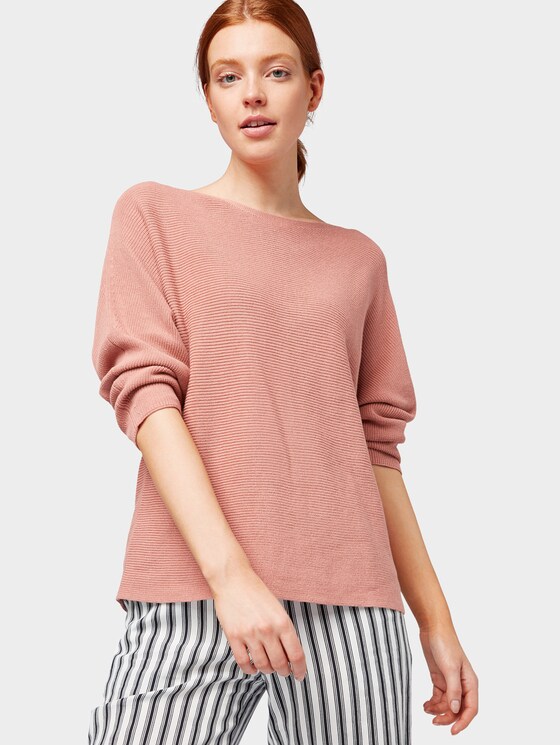 Pullover mit Streifenstruktur - Frauen - Vintage-Rose Pullover mit Streifenstruktur - Frauen - Vintage-Rose - 5 - TOM TAILOR