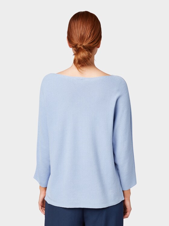 Jumper with striped structure - Women - Parisienne Blue Jumper with striped structure - Women - Parisienne Blue - 2 - TOM TAILOR