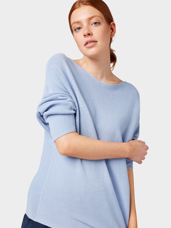 Jumper with striped structure - Women - Parisienne Blue Jumper with striped structure - Women - Parisienne Blue - 5 - TOM TAILOR