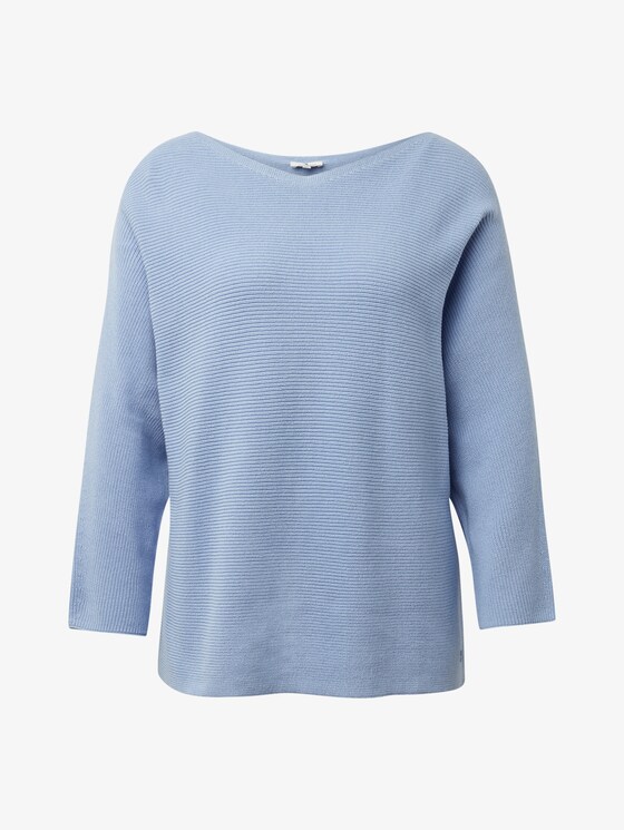 Jumper with striped structure - Women - Parisienne Blue Jumper with striped structure - Women - Parisienne Blue - 7 - TOM TAILOR