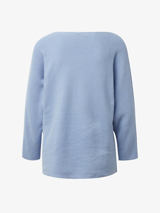 Jumper with striped structure - Women - Parisienne Blue Jumper with striped structure - Women - Parisienne Blue - 8 - TOM TAILOR