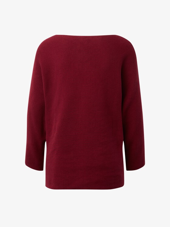 Pullover mit Streifenstruktur - Frauen - tile red Pullover mit Streifenstruktur - Frauen - tile red - 8 - TOM TAILOR
