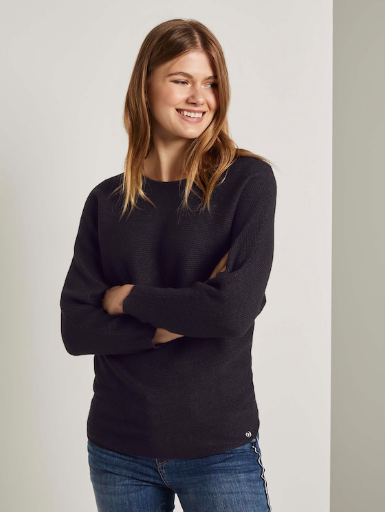 structured jumper - Women - Shale Grey Melange structured jumper - Women - Shale Grey Melange - 5 - TOM TAILOR Denim