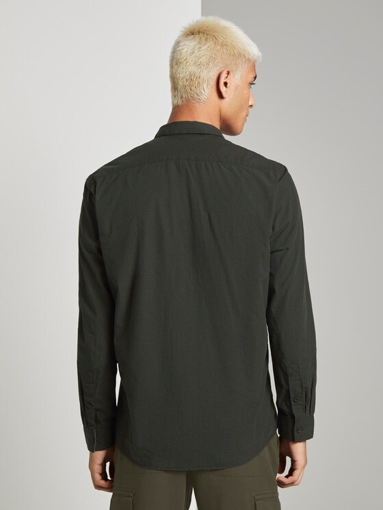 Klein geruit hemd - Mannen - khaki black mini vichy Klein geruit hemd - Mannen - khaki black mini vichy - 2 - TOM TAILOR Denim